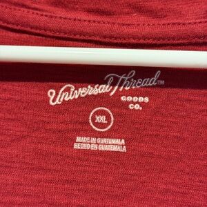 Two scoop neck teas great for layering. Burgundy and Light Gray.